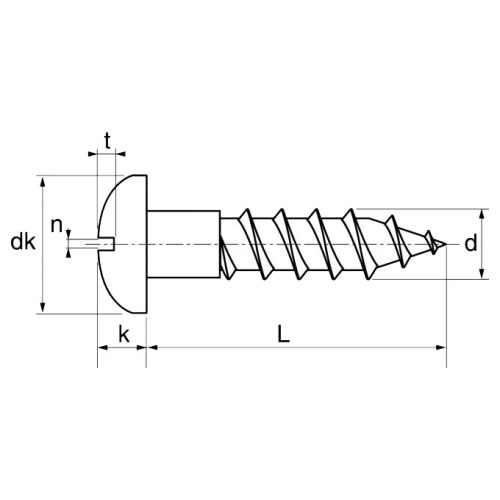 Vis à bois tête cylindrique fendue inox A2 DIN 96 3X10 boîte de 200 ACTON 623023X10 photo du produit Secondaire 3 L