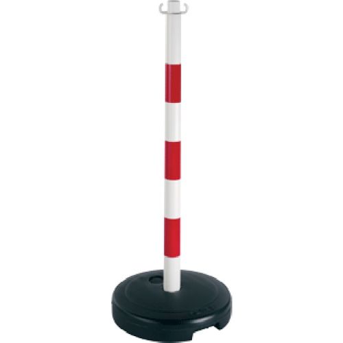 Poteau PVC Rouge/Blanc sur socle à lester 9kg photo du produit Principale L