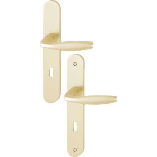 Ensemble sur plaque NEW YORK EA70 grand model type cl&eacute; L finition champagne - HOPPE - 3281979 pas cher