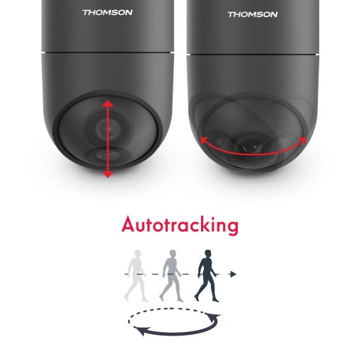 Caméra extérieure connectée, rotative, motorisée, éclairage intégré Rheita 100 - THOMSON - 512511 pas cher Secondaire 4 L