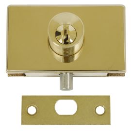 Serrure de vitrine Stremler p&ecirc;ne rond dor&eacute; - 1452.40.0 photo du produit Principale M