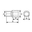 Douille courte 1/2'' 6 pans 31mm - SAM OUTILLAGE - SH-31 pas cher Secondaire 1 S