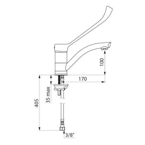 Mitigeur de lavabo mécanique monotrou avec bec orientable - DELABIE - 2522L pas cher Secondaire 1 L