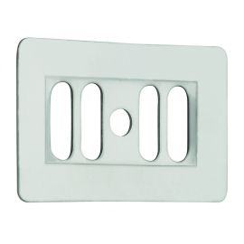 Grille de trop-plein rectangulaire Valentin pour &eacute;vier en gr&egrave;s 62x 38 mm inox - 061800 000 00 photo du produit Principale M