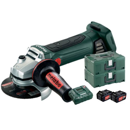 Meuleuse d'angle 18 V W 18 LTX 125 Quick + 2 batteries 4 Ah + chargeur + coffret METALOC METABO photo du produit