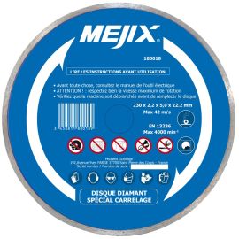 Disque diamant Mejix 230 mm avec bague de réduction 25,4/22,2 mm - 180018 photo du produit Principale M