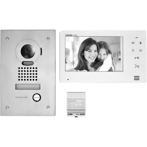 Interphone vidéo JOS1F avec platine encastrée + moniteur écran 7'' - AIPHONE - 130401 pas cher