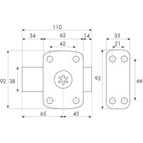 Verrou Arnov Cavith 4115 à bouton barette bronze or - ISEO - 10740001 pas cher Secondaire 3 L