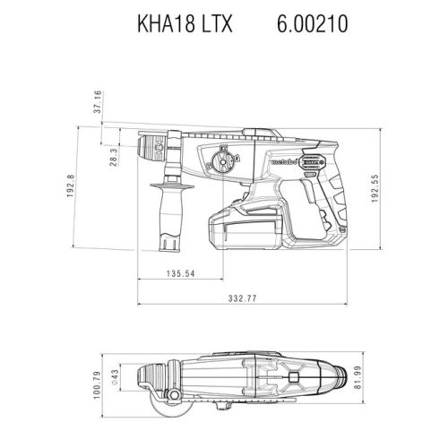 Perforateur SDS Plus 18 V KHA 18 LTX + 2 batteries 5,5 Ah + chargeur + MetaLoc METABO 600210660 photo du produit Secondaire 3 L