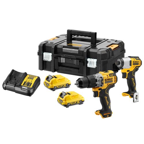 Pack 2 outils 12 V XR (DCD706 + DCF801) + 2 batteries 3 Ah + chargeur + coffret T-STAK DEWALT DCK2111L2T-QW photo du produit