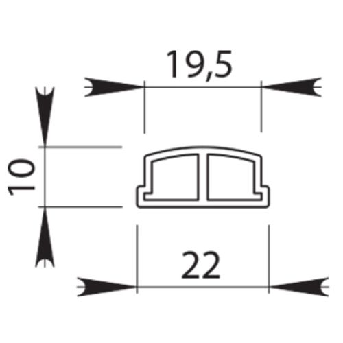 Closoir PVC noir de main courante Duval en aluminium 2 m - 61-1746-4000 photo du produit Secondaire 1 L