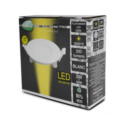 Plafonnier LED SLIMY blanc D 85 mm 3 W 3000 K MIIDEX LIGHTING 77452 photo du produit Secondaire 3 L