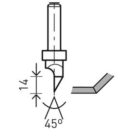 Fraise pour plaques de plâtre Festool HW S8 D12,5/45° - 491000 pas cher Principale M