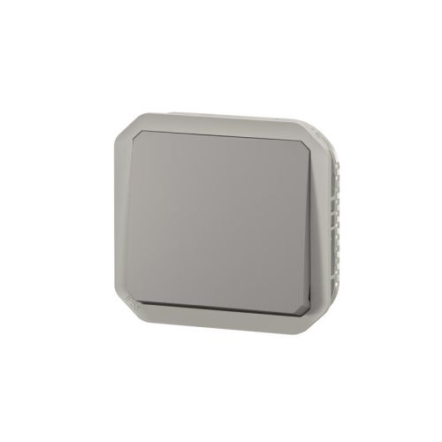 Poussoir NO PLEXO 10 A avec enjoliveur finition gris LEGRAND 069540L photo du produit