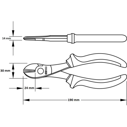 Pince coupante diagonale grande capacité BERYLLIUMPLUS 190 mm KS TOOLS 962.0617 photo du produit Secondaire 1 L