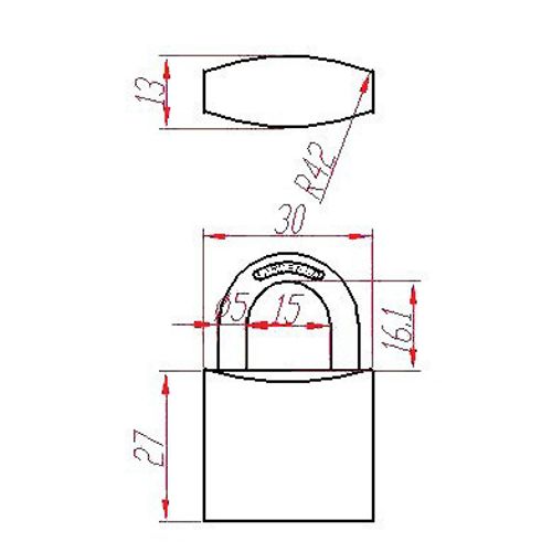 Cadenas standard laiton UNO 30 mm s'entrouvrant anse en U HERACLES I-CAD30MV photo du produit Secondaire 3 L
