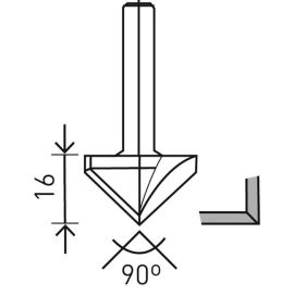 Fraise pour plaques de plâtre Festool HW S8 D32/90° - 491001 pas cher Principale M