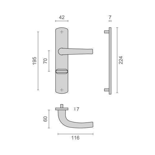 Ensemble sur plaque SALOME HOME entraxe 195mm condamnation à voyant argent - HERACLES - B-SALOME-17 pas cher Secondaire 1 L