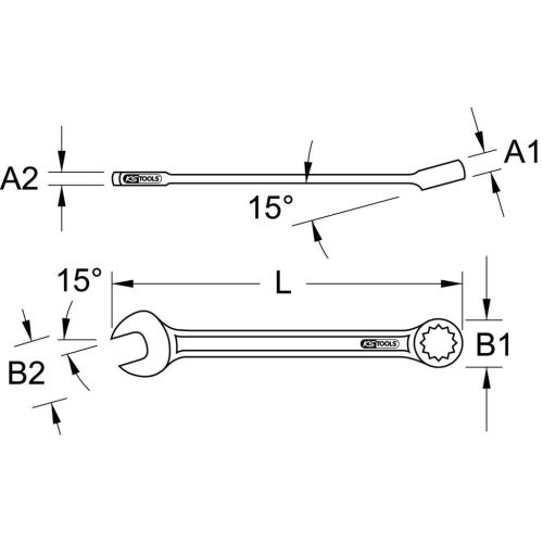 Clé mixte CHROMEPLUS extra longue 11 mm KS TOOLS 519.0651 photo du produit Secondaire 1 L