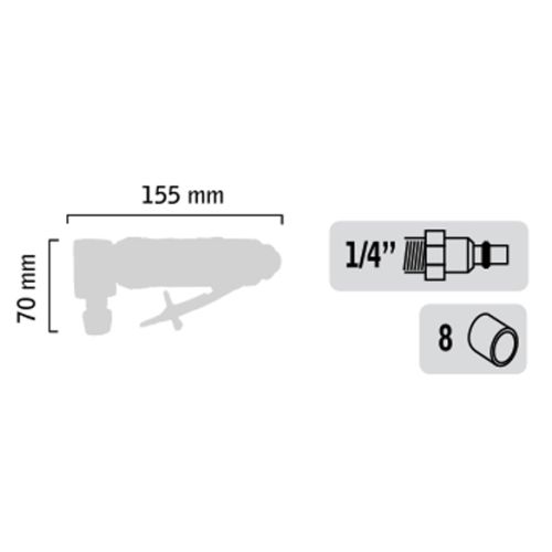 Meuleuse d'angle à pince pneumatique 225W - GENERAL PNEUMATIC - GP3328 pas cher Secondaire 1 L