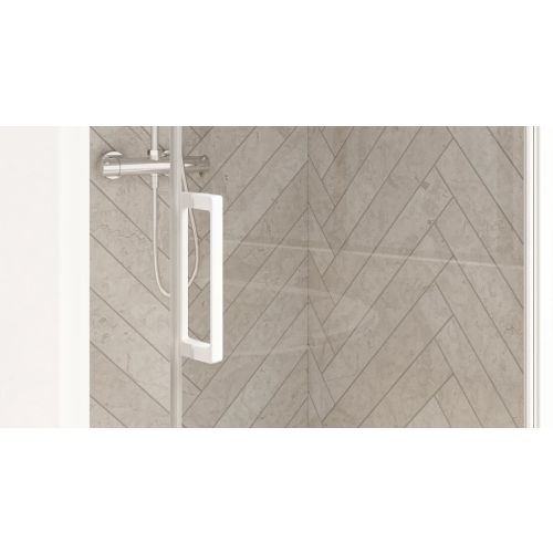 Paroi de douche SMART DESIGN 3 volets/2 coulissantes 120cm profilé blanc droite - KINEDO - PA90266BTNED pas cher Secondaire 1 L