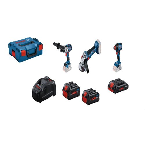Combo kit 4 outils 18 V + batterie 4 Ah (Procore) + 2 batteries 5,5 Ah (Procore) + chargeur + coffret L-BOXX BOSCH 0615990N32 photo du produit Principale L
