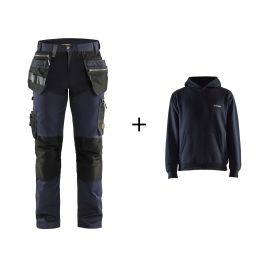 Pantalon artisan stretch bleu marine BLÅKLÄDER + sweat offert photo du produit Principale M