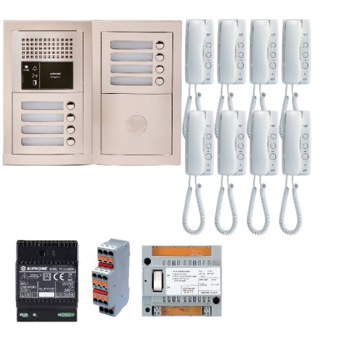 Pack audio 8 poste complet blanc AIPHONE 200379 photo du produit Principale L