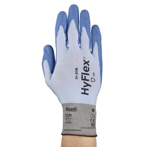 Gants HYFLEX 11518 polyuréthane bleu T8 ANSELL 11518T8 photo du produit