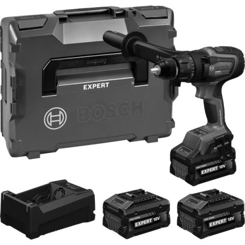 Perceuses-visseuses &agrave; percussion EXSB18V-150 + 2 batteries 8Ah + 1 batterie 5,5Ah + chargeur GAL + L-BOXX - BOSCH EXPERT - 06019R3202 pas cher