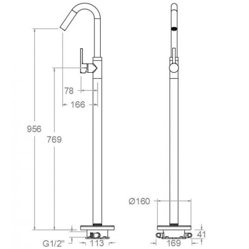 Mitigeur de lavabo sur colonne DRAKO 337602S chromé monocommande - RAMON SOLER - 33A303372 pas cher Secondaire 1 L