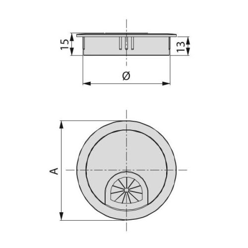 Couvercle passe-câbles Circum D60mm chromé mat - EMUCA - 5006764 pas cher Secondaire 1 L