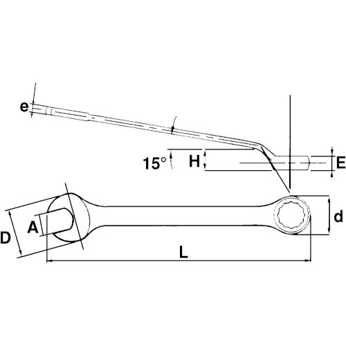 Clé mixte contre-coudée 41mm - SAM OUTILLAGE - 53-41-L pas cher Secondaire 1 L