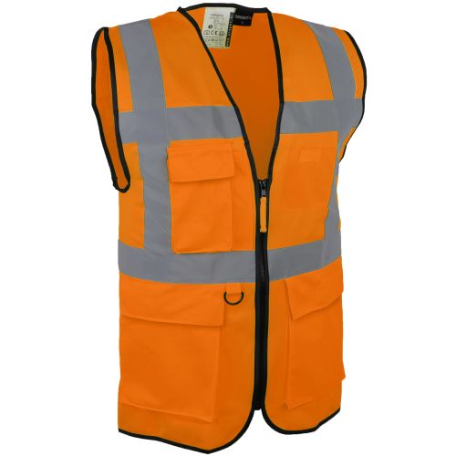 Gilet de signalisation haute visibilit&eacute; orange multipoches taille M SINGER SAFETY GARO02 photo du produit
