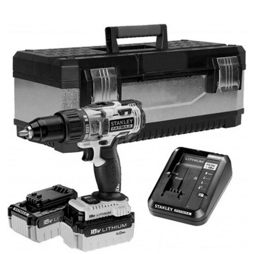 Perceuse visseuse à percussion 18V + 2 batteries 4Ah + chargeur - STANLEY FATMAX - FMC625M2G pas cher