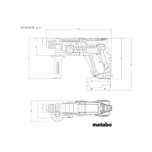 Pack 3 outils 18 V (SB 18 LT BL + W 18 L 9-125 Quick + KH 18 LTX 24) + 3 batteries 5,2 Ah + chargeur + mallette souple METABO 685212000 photo du produit Secondaire 4 L