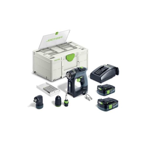 Perceuse-visseuse 10,8 V CXS 12 2,5-Set + 2 batteries 2,5 Ah + chargeur + coffret SYSTAINER SYS3 DF M 187 FESTOOL 576865 photo du produit