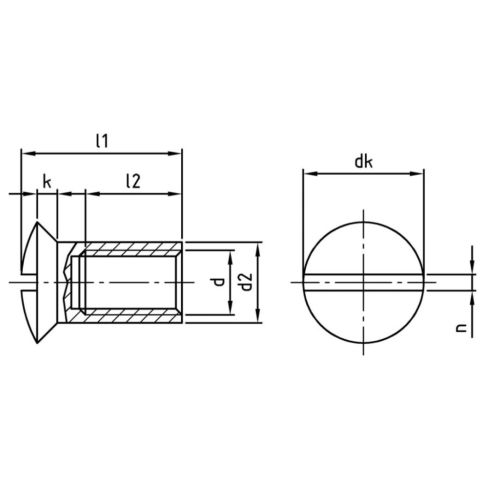Ecrou douille tête fraisée bombée fendus A4 6X15mm - SCHAFER + PETERS - 906146 15 pas cher Secondaire 3 L