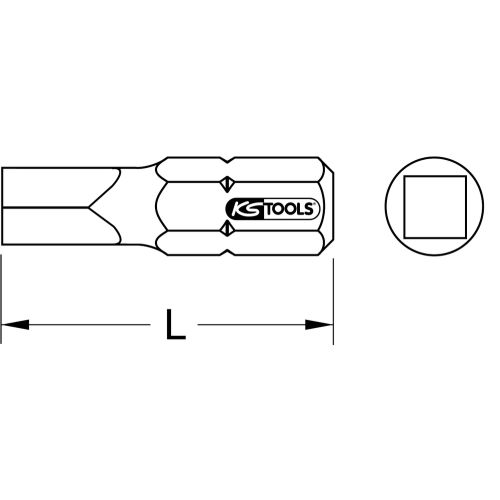 Boîte de 5 embouts de vissage 4 pans 25 mm 1/4'' #00 KS TOOLS 911.7884 photo du produit Secondaire 1 L