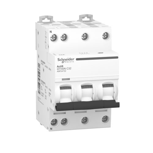 Disjoncteur modulaire ACTI9 IDT40N 3P+N courbe C 6000A / 10kA 32A - SCHNEIDER ELECTRIC - A9P24732 pas cher