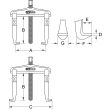 Extracteur hydraulique universel à 2 griffes fines 25 - 130 mm KS TOOLS 620.1102 photo du produit Secondaire 1 S