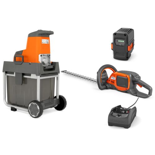 Pack 2 outils de jardin mécanisé 36V (broyeur GS340IS + taille haie 215IHD45) + batterie + chargeur HUSQVARNA K990000017 photo du produit