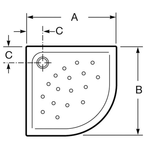 Receveur d'angle MALTA extra-plat blanc 100x100x4,5 ROCA A373511000 photo du produit Secondaire 1 L