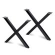 Set 2 pieds CROSS de hauteur 695mm en acier finition noir - EMUCA - 2040214 pas cher