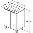 Pack meuble + lavabo ULYSSE+ 2 portes 60 cm blanc brillant PORCHER P0279WG photo du produit Secondaire 1 S