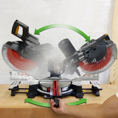 Scie onglet radiale 1600 W double inclinaison PEUGEOT OUTILLAGE 132055 photo du produit Secondaire 4 L