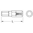 Boîte de 5 embouts de vissage 6 pans L 25 mm 1/4 '' 2 mm KS TOOLS 911.3561 photo du produit Secondaire 1 S