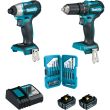 Pack de 2 outils LXT 18 V (DTD155 + DHP483) + 2 batteries 5 Ah + chargeur + coffret MAKPAC MAKITA DLX2221TJ2 photo du produit