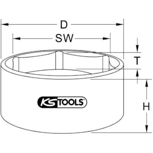 Douille 6 pans pour écrou d'essieu 1'' robuste et outil en alliage spécial 100 mm KS TOOLS 460.0240 photo du produit Secondaire 1 L