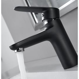 Mitigeur de lavabo Hudor CEPHISE noir brillant - 3 701 394 911 268 photo du produit Principale M